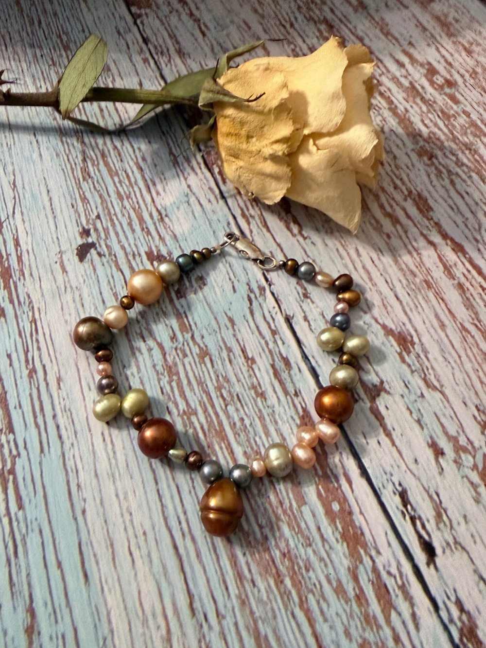 Genuine pearl bracelet 925 clasp